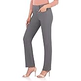 Rekucci Women's Ease Into Comfort Pull-On Straight Pant with Pockets