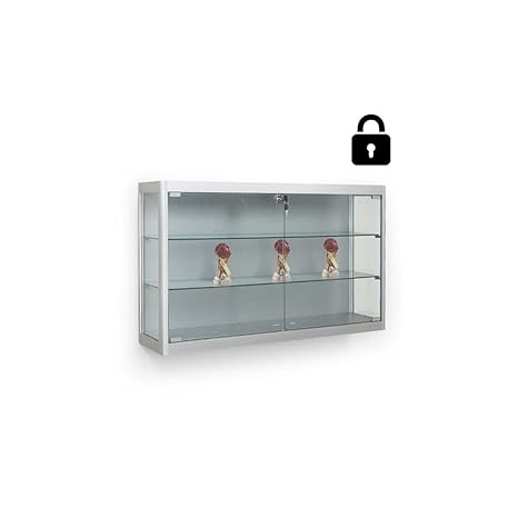 Displaysense Silver Aluminium Wall Mounted Glass Fronted Display