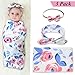 Newborn Receiving Blankets Baby Swaddle Blanket and Bow Headband Set Baby Shower Gift (Blue)