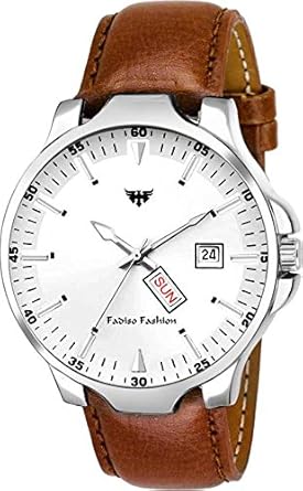 Day & Date Analogue White Dial Mens Watch - FF2021-WH