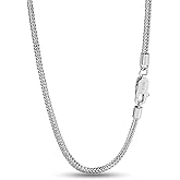 Dankadi Fashion 100% 925 Sterling Silver 2 mm Necklace Solid Silver Chopin Chain Link Silver Jewelry For Men & Women Italy Design