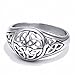 Elfasio Womens Girls Stainless Steel Ring Band Celtic Knot Silver Tone Fashion Jewelry Size 6