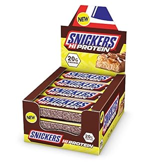 Snickers Hi Protein Bar 12 x 55g High Protein Energy Snack with Caramel Peanuts and Real Milk Chocolate Contains 20g Protein