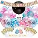 Baby Nest Designs Gender Reveal Party Supplies (116 Pieces) With The Original Gender Reveal Balloon! Boy or Girl Banner, Foil Balloons, Tinsel Curtain, Photo Props, Cupcake Topper, Mom to be and More!