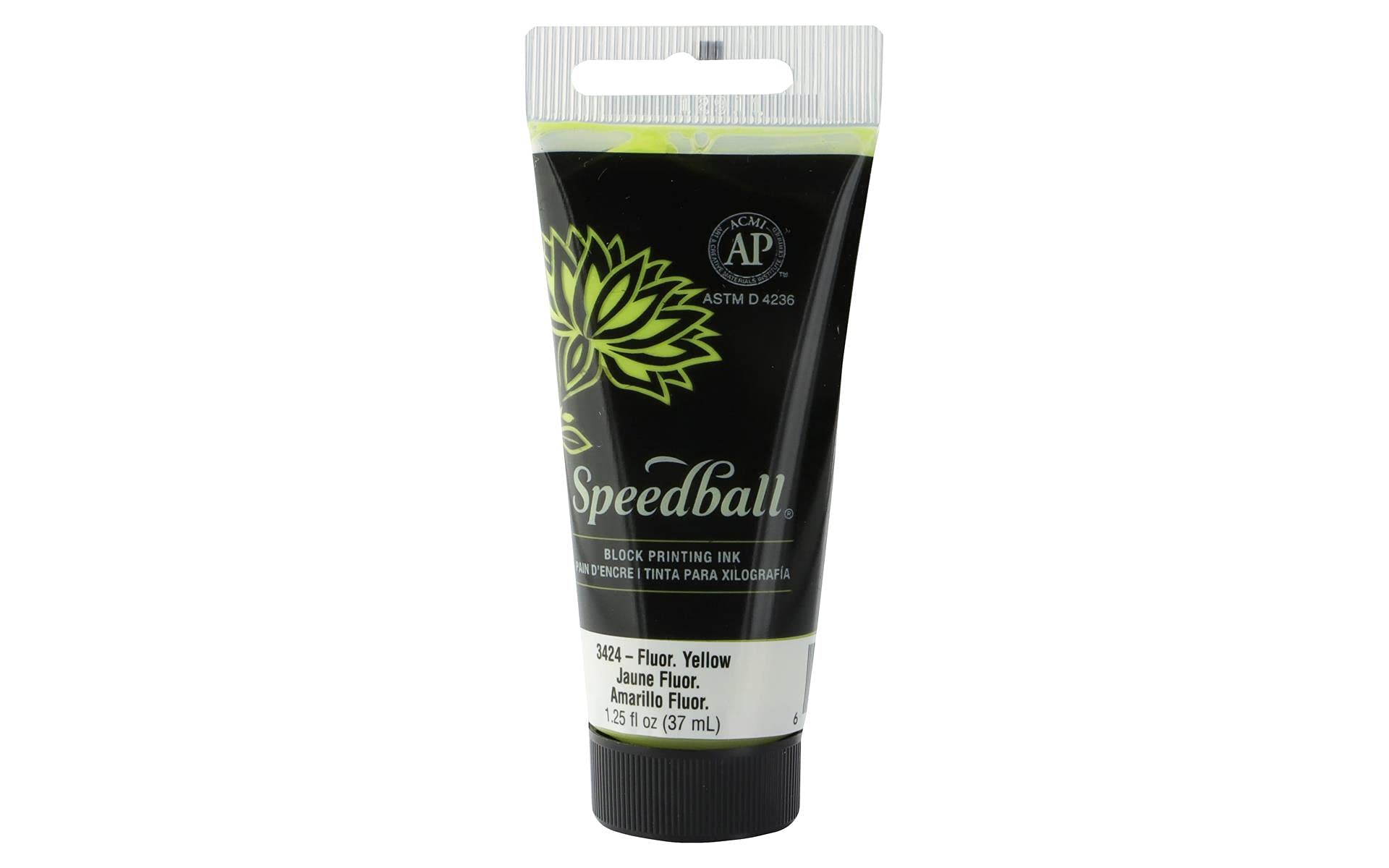 Speedball 37ml 1.25oz Water-Soluble Block Ink Fluorescent Yellow, Block Print, Lino Print, Screen Printing, for Artists Kit — image 1