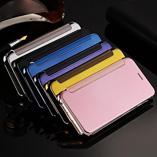 Deniy Luxury Clear-view Mirror Flip Hard PC Leather Case Cover for Iphone 6 6plus 6s Plus 7 7plus Samsung Galaxy S6 S6edge Plus S7 S7edge S8