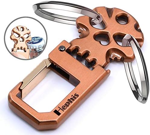 Hephis Beefy Key Chain Handy Bottle Opener,Convenient Key Management,Strong Car Key Chains for Men and Women(Anti-Copper and Gold)