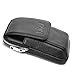 VIIGER Vertical Leather Phone Case Holster with Belt Clip Dual Zipper Pocket Belt Loop Pouch Bag Men Belt Pouch Holder Cellphone Belt Case Compatible with iPhone 12 Pro Max 8 Plus 7 Plus 6 Plus, black