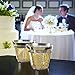 100 Gold Rimmed Plastic Cups and 1 Gold Ice Tong Set - 9 Ounce Disposable Cocktail Glasses - Fancy Wine Tumblers for Weddings, Birthdays, Engagements, and Bridal Showers - Elegant Party Supplies