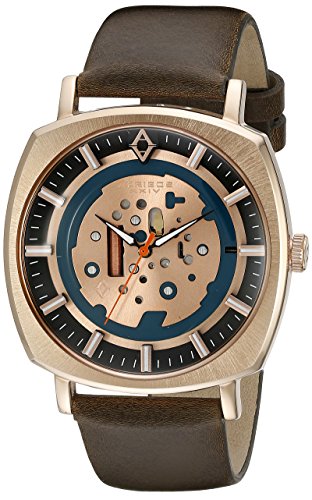 Akribos XXIV Men's AK826RGBR Quartz Movement Watch with Rose Gold and Blue Dial and Brown Leather Strap Akribos XXIV Men's AK826RGBR Quartz Movement Watch with Rose Gold and Blue Dial and Brown Leather Strap