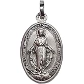 I G J 925 STERLING SILVER THE MIRACULOUS MEDAL - THE ORIGINAL ONE - 100% MADE IN ITALY - THE PATRON SAINTS MEDALS