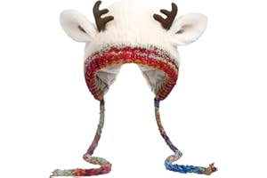 NIHUIFA Reindeer Knitted Hat Warm Winter Accessory For Holiday Parties Family Gatherings