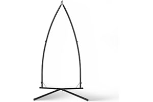 Island Retreat Boho Breeze Swinging Chair Frame for Patio or Porch - Heavy Duty & Powder Coated C Style Hammock Chair Stand Only w/Assembly Hardware - 43.31" L x 43.31" W x 82.68" H, Black