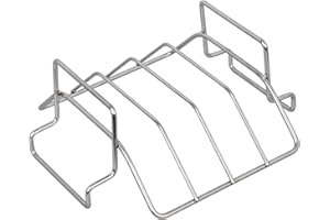 Burly grill Rib Rack for Big Green Egg, Stainless Steel BBQ Rib Racks for Grilling and Smoking Dual-Purpose Turkey Roaster Rack for Pit Boss, BGE and Kamado Joe, Holds Up to 4 Racks of Ribs