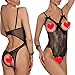 Women Sexy Teddy Lingerie One Piece Lace Babydoll Bodysuit Nightie Plus Size S-3XL (Medium, Black)