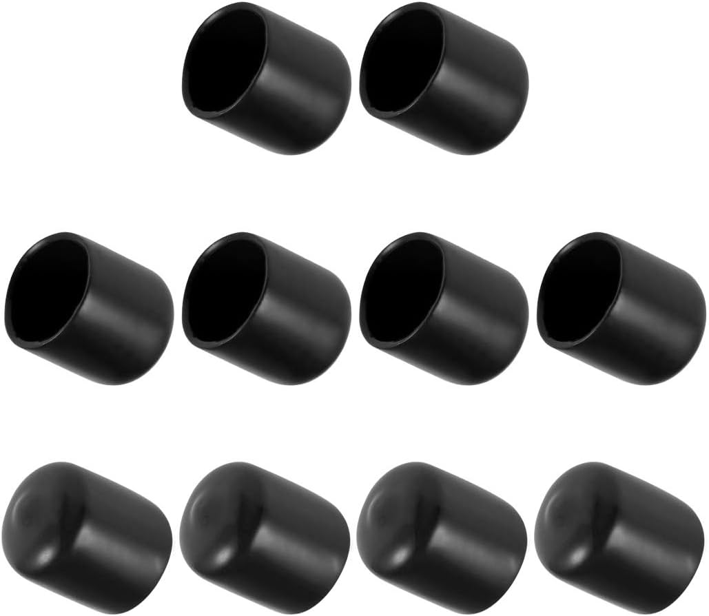 MACHSWON 10pcs Rubber End Caps 17mm ID, Vinyl Round End Cap Cover Screw Thread Protectors Tube Bolt Cap for protection of Screws Tubes Cables Wires, etc