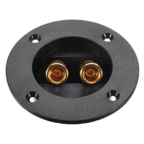 PIXNOR DIY Home Car Stereo 2-Way Speaker Box Terminal Binding Post Round Screw Cup Connector Subwoofer Plug (Black)