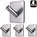 Fotosnow Locking Curve Adhesive Coat Hooks: Anti-Slip 15LB Towel Hooks Stick on-Bathroom Kitchen Silver 4 Packs