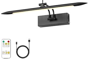 7Degobii Battery Operated Picture Lights with Remote and Timer，Wireless Art Light for Paintings with Adjustable Swing Arm Bla