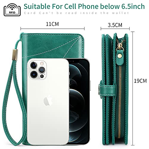 Womens Leather Wallet Ladies Wallets With Rfid Protection Black Large Capacity Trifold Change Purse Checkered Wallet Card Holder Wristlet Wallets For Women Zip Stitch Wallet