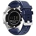 FanTEK Band for Galaxy Watch 3 45mm / Galaxy Watch 46mm / Gear S3 Watch, 22mm Silicone Sport Quick Release Replacement Strap for Moto 360 2nd Gen 46mm/ Pebble Time Steel, Midnight Blue