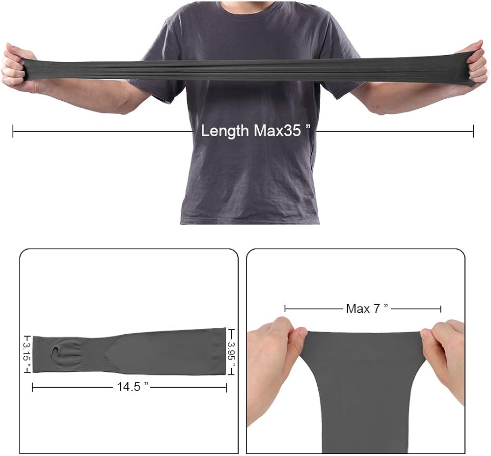 2 & 4 Pairs Sun Protection Arm Sleeves With Thumb Holes for Men & Women, Deep Grey: Clothing