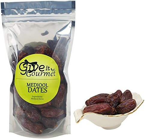 Medjool Dates by Give It Gourmet (16 Ounces) in Resealable Bag - Natural Healthy Snacks with High Potassium Count - Freshly Picked for Best Taste and Quality