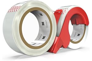DOWDEW [110 Total Yards] Clear Packing Tape with Dispenser [2 Pack] Packaging Tape 1.88 Inch x 55 yd Refill Rolls for Shipping Mailing Moving