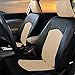 FH Group PU008BEIGE115 Universal Fit Full Set Perforated Leatherette Beige Automotive Seat Covers fits most Cars, SUVs, and Trucks (Airbag and Split Bench compatible)