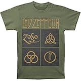 Led Zeppelin Men's Black Box Symbols T-shirt Medium Army