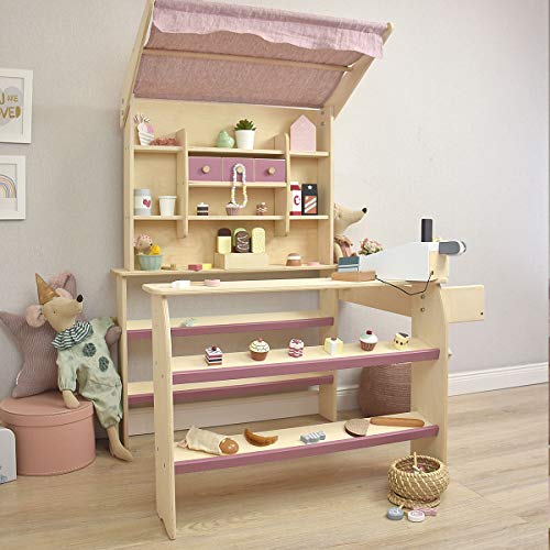 Meppi Kaufladen Lollipop aus Holz rosa/Natur - Kaufmannsladen für Kinder - Marktstand – Bild 4