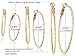 Silver And Gold Plate Hoop Earrings Set For Women Teen Jewelry Diamond Cut 3 Pairs Gold And Luster
