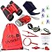 15 in 1 Outdoor Exploration Kit - Children's Toy Binoculars - Flashlight, Compass Whistle Magnifying Glass Bug Catch & Backpack. Kids Adventure Pack Camping, Hiking. Educational Kit Set for boy & girl