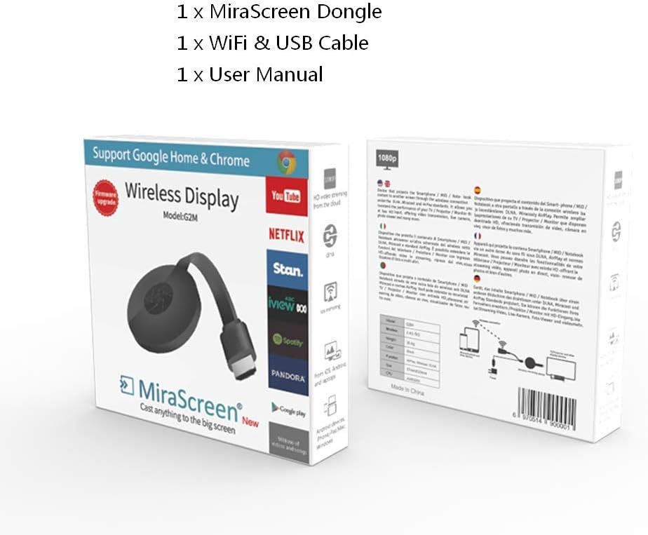 1080P HDMI Wireless Display Receive, MiraScreen G2M 2.4G Wireless WiFi Display Dongle Support DLNA Airplay Miracast Phone Tablet PC to HD Displays: Computers & Accessories