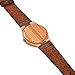 ZHHA Women's Natural Bamboo Wood Watch Genuine Calf Leather Strap Quartz Watches 1448