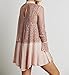 R.Vivimos Women Lace Sexy See Through Long Sleeve Short Dresses XL Pink