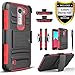 LG K7 Case, LG Treasure LTE Case, LG K8 Case, LG Tribute 5 Case, LG Escape 3 Case, LG Phoenix 2 Case, Circlemalls Combo Rugged Holster Phone Cover with [HD Screen Protector] and Stylus Pen - Red
