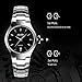 Men Stainless Steel Wrist Watch Dress Analog Quartz Business Fashion Watches Waterproof Diamond Wristwatch with Calendar Date Window - Black