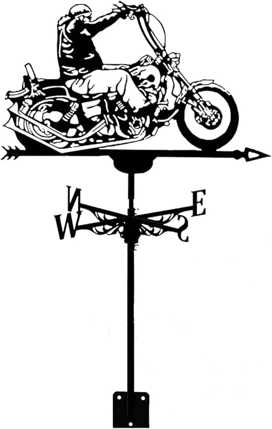 Weathervanes - Roof Weather Vane Weather Vane Metal Weather Vane for Roof Fence Outdoor Shed Iron Hard Roof Barn Dome Decoration Ride A Motorcycle Weathervane