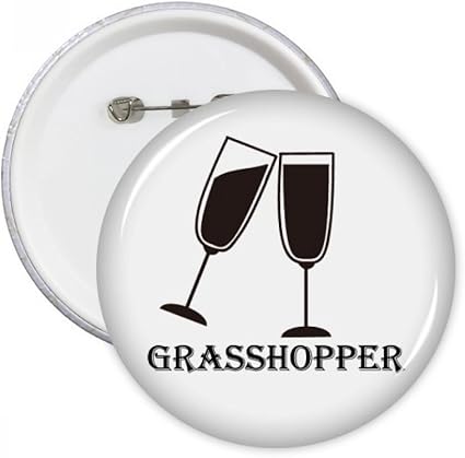 Amazon 草のシルエット ホッパー カクテル ラウンドピン バッジ ボタン 服 デコレーション 5個 ギフト 名札 ホルダー 文房具 オフィス用品