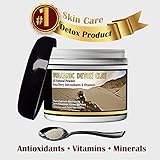 Best Clay Face Mask! SUPER SIZE 15OZ! Pure Clay Bentonite + Hawaiian Kona Berries, Mixing Bowl Lid & Spoon! Safe Internal & External Detox! Food Grade with Vitamins, Minerals, Antioxidants.