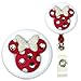 Minnie Mouse Bling Decorative Badge Holder (Dark Fuchsia w/White Swivel Alligator)
