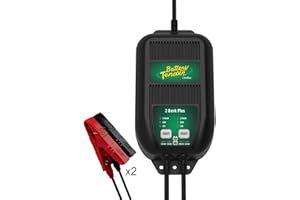 Battery Tender Plus 2 Bank Multibank Charger - 2.5 AMP (1.25 AMPs Per Bank) - Smart 12V Multi Battery Charger and Maintainer for Standard, AGM, and Lithium LiFePO4-022-0165-DL-WH