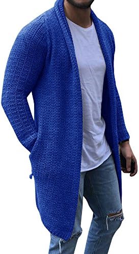 Mens Cardigan Sweaters Long Sleeve Knit Open Front Cardigans with Pocket