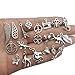 100pcs Silver Charms, Mixed Smooth Tibetan Silver Metal Charms Pendants for Necklace Bracelet Jewelry Making Crafting (HM97)
