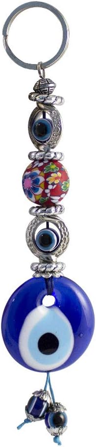 Ebsem Evil Eye Wall Hanging Glass Charm Decorative Turkish - Greek - Jewish - Christian Christmas Handmade Ornament