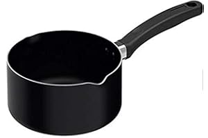 Maharaja Milk pan, Measuring Spouts, Great for Milk-Based teas, Masala chai, Riveted Bakelit Handles, Even-Heat Base, 18cm Bl