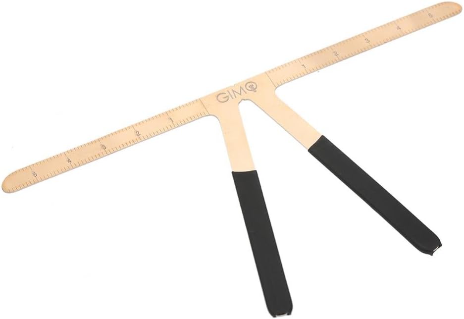 Tattoo Eyebrow Ruler Permanent Makeup Symmetrical Caliper Three-Point Positioning Grooming Shaper Reusable Measure Tool(Gold)