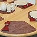 Sweet Pea Linens Redwood (Brick & Tan) Wipe Clean Wedge-Shaped Placemats - Set of Two