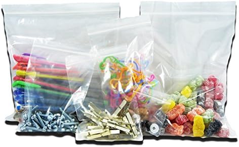 100 Plain Resealable Reusable Grip Seal Clear Poly Plastic Storage Bags - Suitable for Auto Parts and Domestic Use (4.50" x 4.50")